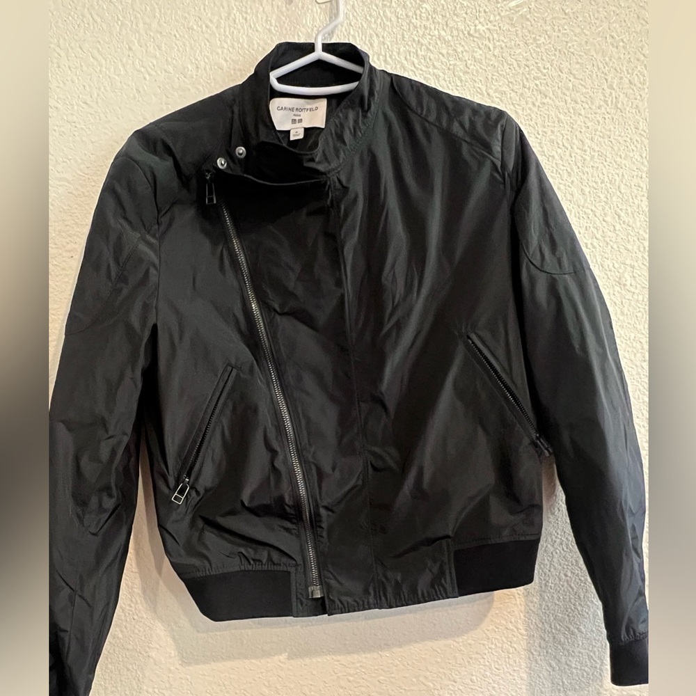 Carine Roitfeld for Uniqlo Crop Black Moto Jacket
